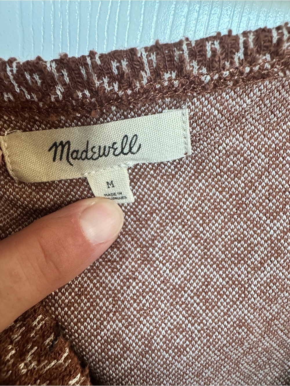 Madewell Brown Geometric Long-Sleeve Blouse - Picture 6 of 8